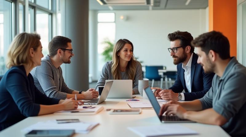 TeleDesign Milano project team collaborating in meeting space